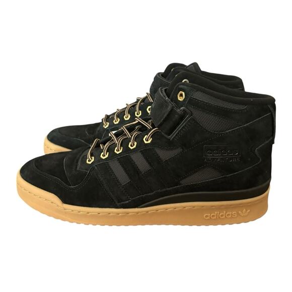 Adidas Forum Mid Adventure Pack Black/Gum Sneakers Size 10.5 - Picture 2 of 11